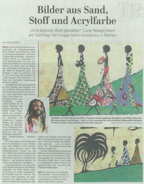 Zeitungsartikel Lune Kunstkreis Laatzen